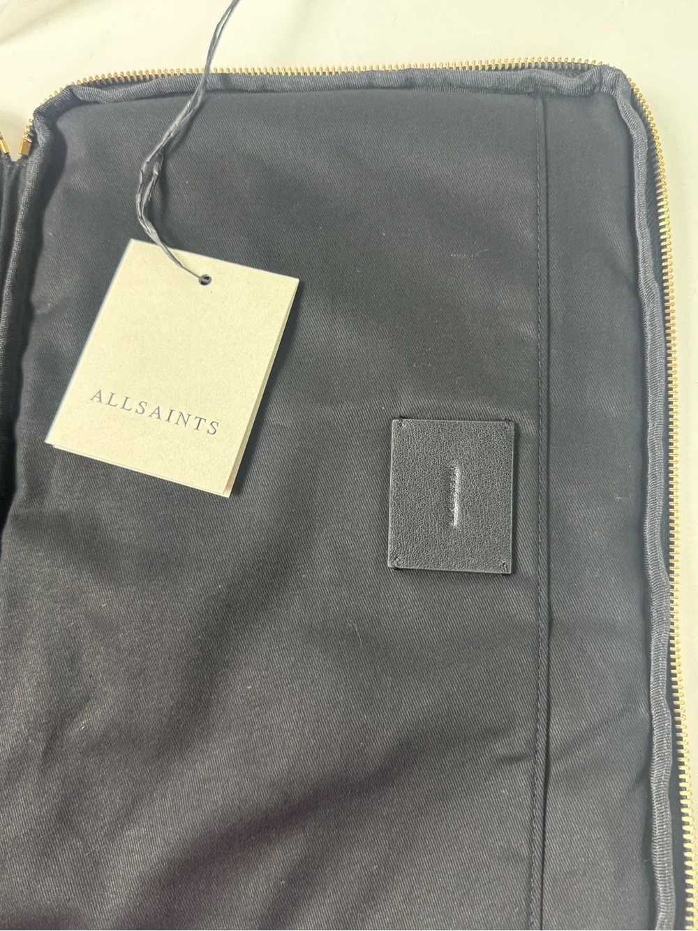 AllSaints Saff Laptop Tablet Leather Case MacBook All Saints Zippered Bag NWT